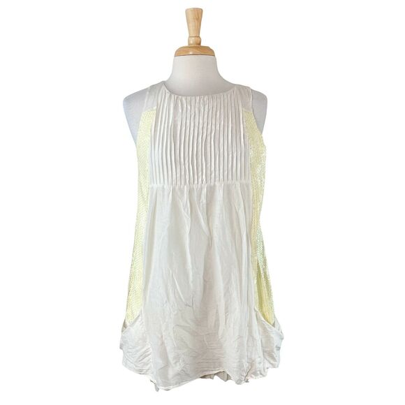 Alice +‎ Olivia Dress Medium Women's White Sequined Pleated Tunic Pocket Midil - Picture 1 of 8